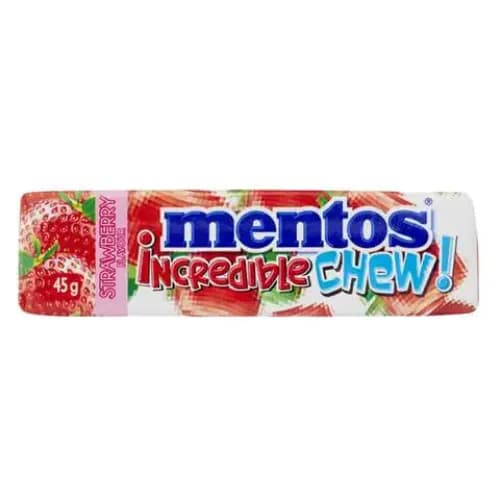 Mentos Incredible Chew Strawberry Flavor 10 Per Pack