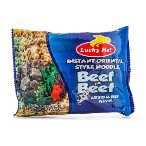 Lucky Me Instant Oriental Style Noodles Beef Flavor 6 X 55G