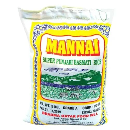 Mannai White Basmati Rice Punjabi Grade A 5Kg