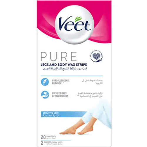 Veet Pure Legs And Body Wax Strips 20'S