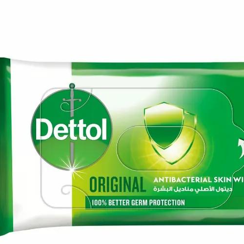 Dettol Original 2In1 Skin & Surface Antibacterial Wet Wipes - Alcohol Free 80 Tissues