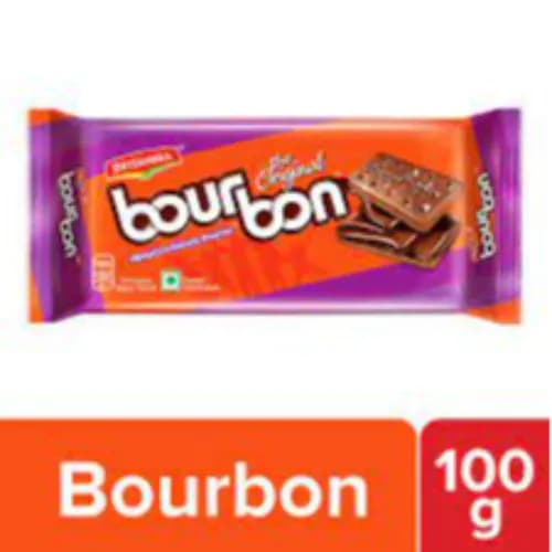 Britannia Bourbon Chocolate Biscuits Filled With Cream - Vegetarian 100 Gr