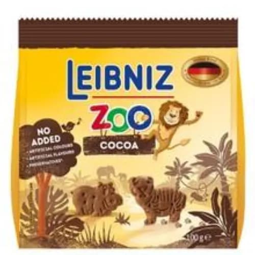 Leibniz Zoo Cocoa Biscuits - No Added Artificial Colors, No Added Artificial Flavors, No Added Preservatives 100G