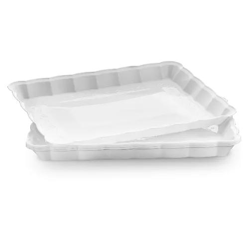 Food Pack White Disposable Plastic Trays Size 3 25 Per Pack