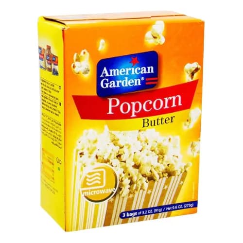 American Garden Microwavable Butter Popcorn (3 Sachets) 273 Gr