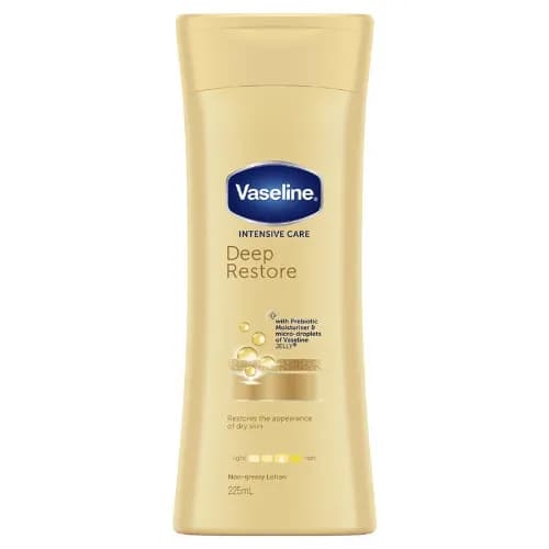 Vaseline Deep Restore Non Greasy Body Lotion with Prebiotic Moisturizer & Vaseline Jelly for Dry Skin 225 ml