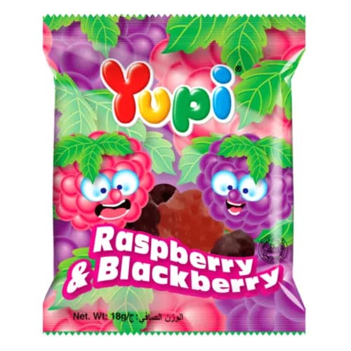 Yupi Raspberry & Blackberry Gummy Candies 18 gr