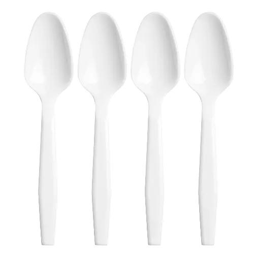 Madina Pack Disposable White Plastic Spoons 50 Per Pack