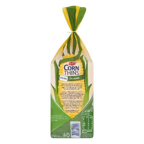 Real Foods Organic Corn Thins With Sesame 150g