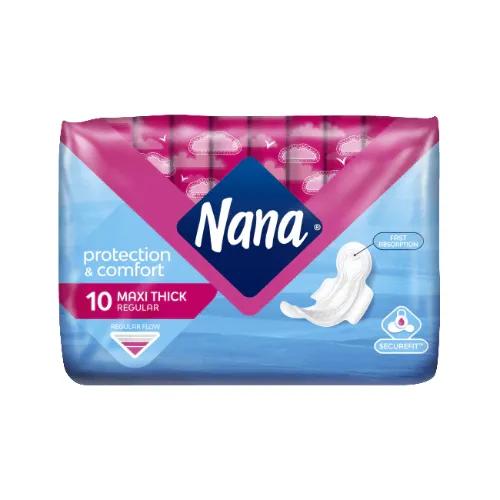 Nana maxi feminine pads normal with wings 10 per pack