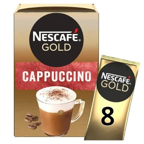 Nescafé Gold Low Fat Cappuccino Instant Coffee Sachets - low fat, artificial flavors free, hydrogenated oil free 8 x 15.5 gr