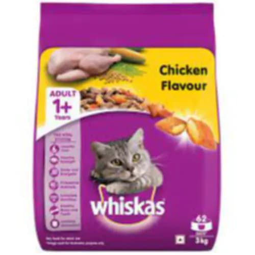 Whiskas Dry Food Chicken Flavor for Adult Cats (1+ Years) 3 kg