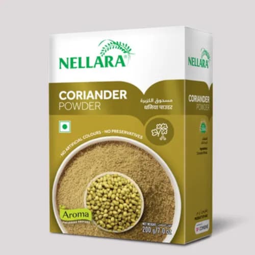 Nellara Coriander Powder - vegetarian, artificial colors free, preservatives free 200 gr