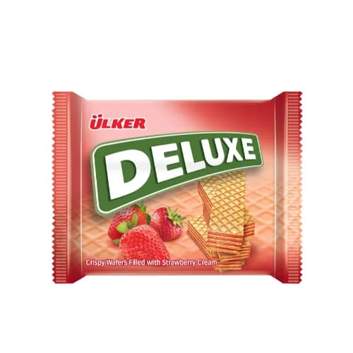 Ulker Deluxe Crispy Wafers Filled with Strawberry Cream 39 gr