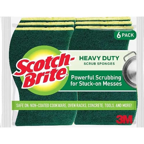 Scotch Brite Heavy Duty Scrub Sponge Size 114mm x 68mm x 15mm 6 Pieces