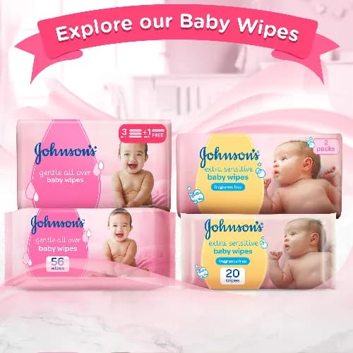 Johnson's Baby Wipes Extra Sensitive 56 Pieces