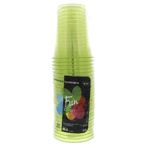 Fun Coloured Plastic Cup Green 8 Oz 25 Pieces