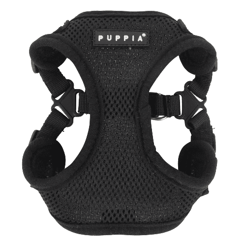 Puppia Soft Harness With ID Tag  Black Small \ Medium