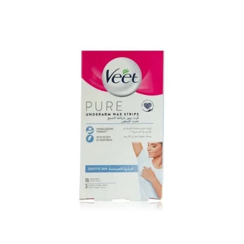 Veet Pure Underarm Wax Strips 16 Strips