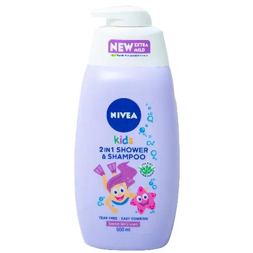 Nivea Kids Shower & Shampoo 2In1 Sparkle Berry 500Ml