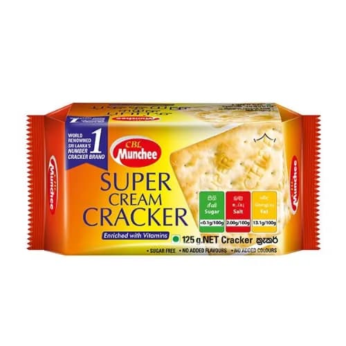 Munchee Super Cream Cracker - sugar free, no added flavors, no added colors 125 gr