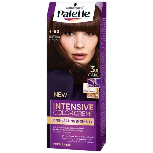 Schwarzkopf Palette Intensive Color Creme Permanent Hair Color with Keratin, Panthenol & Nutri-Oil Medium Brown 4-0 1 pack