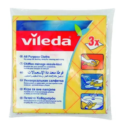 Vileda All Purpose Cloth Multi Purpose Cloth Cleaning Cloth 3 Pieces