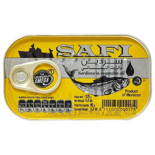 Safi Sardines in Vegetable Oil Rich in Omega 3 125 gr