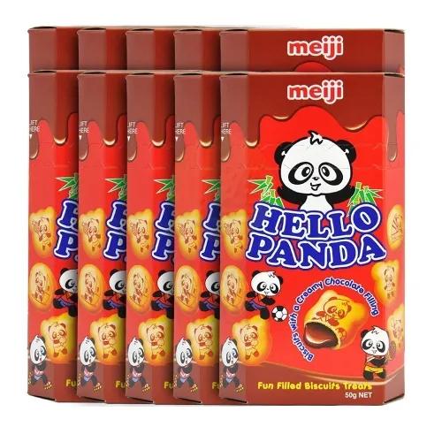 Meiji Helo Panda Chocolate  Biscuit  50 Gmx10