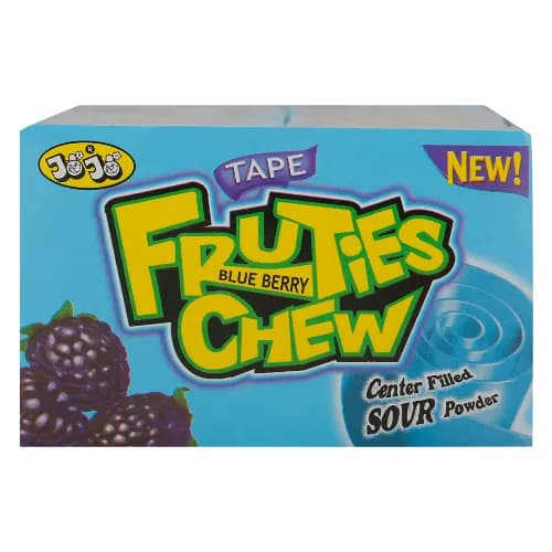 Jojo Fruties Sour Chew Tape Candy Blueberry Flavor 18g