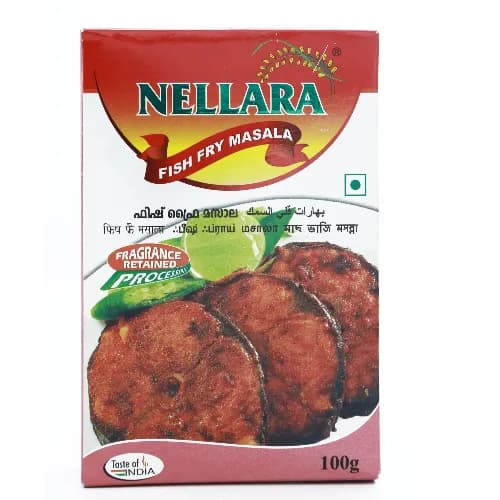 Nellara Fish Fry Masala - vegetarian, artificial colors free, preservatives free 100 gr