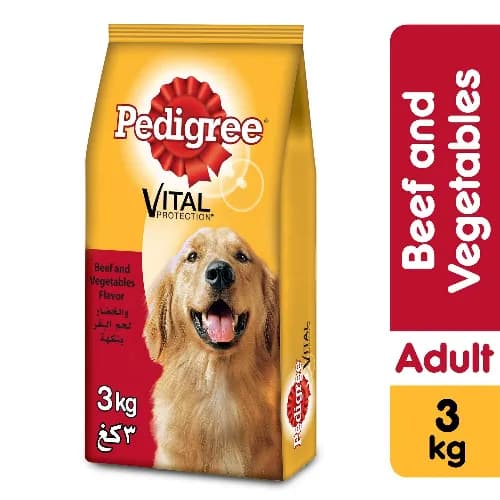 Pedigree Beef & Vegetables Dry Dog Food (Adult) 3kg