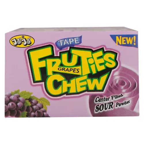 Jojo Fruties Sour Chew Tape Candy Grape Flavor 18g