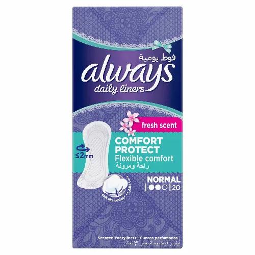 Always Daily Liners Comfort Protect With Fresh Scent Normal 20 Pieces