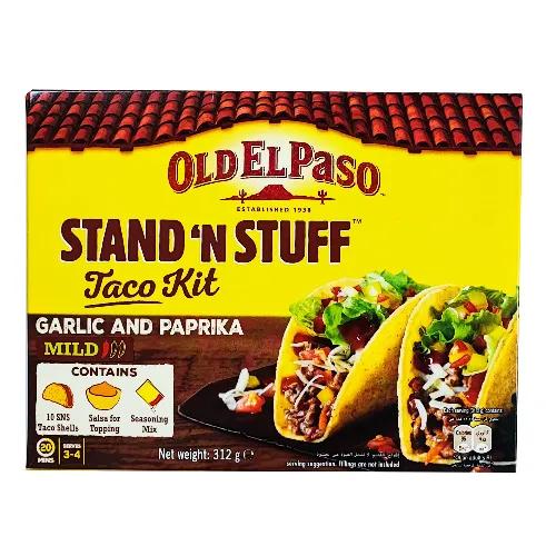 Old El Paso Stand 'n' Stuff Taco Kit Garlic & Paprika Mild 312g