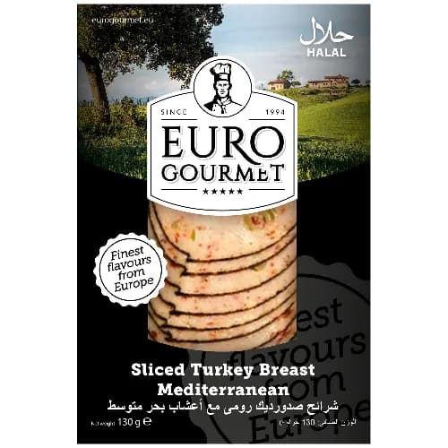 Euro Gourmet Sliced Turkey Breast Mediterranean 130G