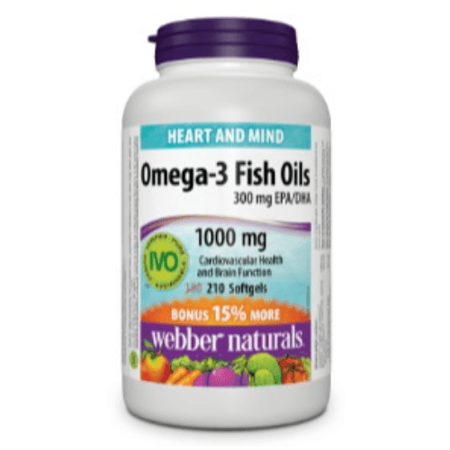 Webber Naturals Omega 3 Fish Oil 300Mg Epa Dha 210 Softgels 