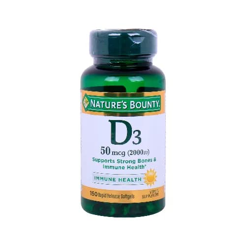 Nature's Bounty Vitamin D3 50mcg 150 Pieces