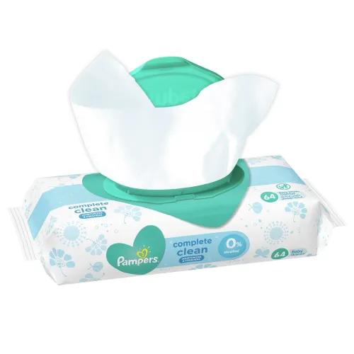 Pampers Complete Clean Baby Wipes - alcohol free 64 tissues