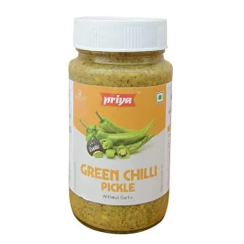 Priya Green Chillies Pickles Sliced in Oil 300 gr