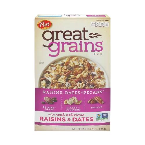 Post Great Grains Cereals Raisin Date Pecan 16Oz