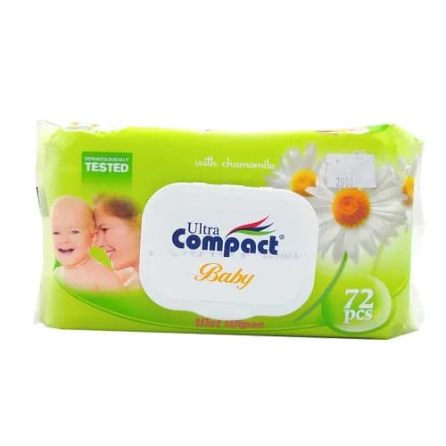 Ultra Compact Baby Wet Wipes with Chamomile 72 tissues