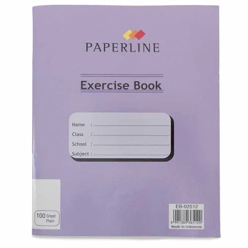 Paperline Purple Plain Sheet Exercise Book (100 Sheets) 1 pcs