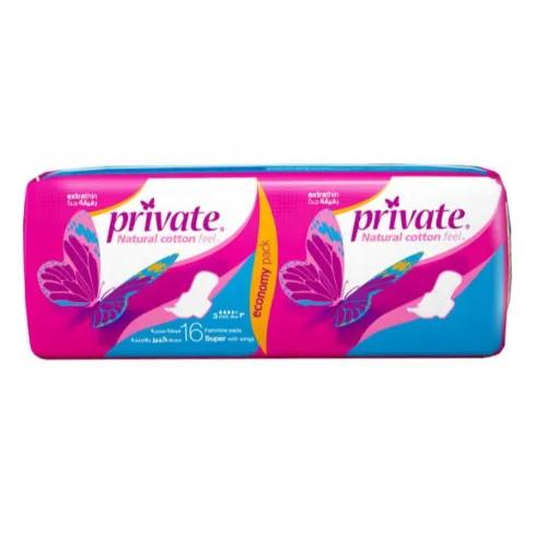 Private Extra Thin Normal Pads with Wings 16 per pack