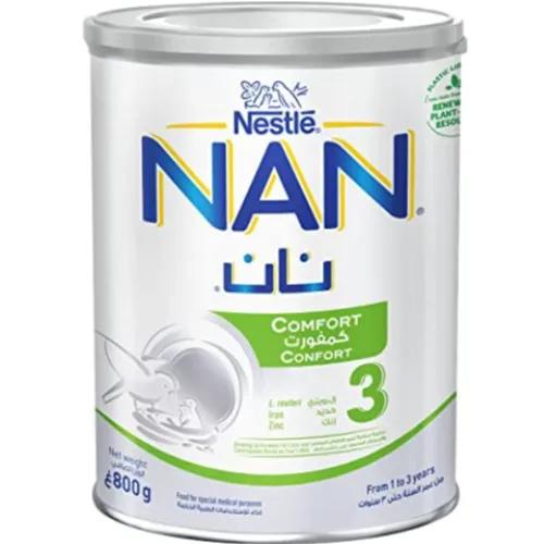 Nan comfort milk formula with iron & zinc stage 3 (1-3 years) 800 gr