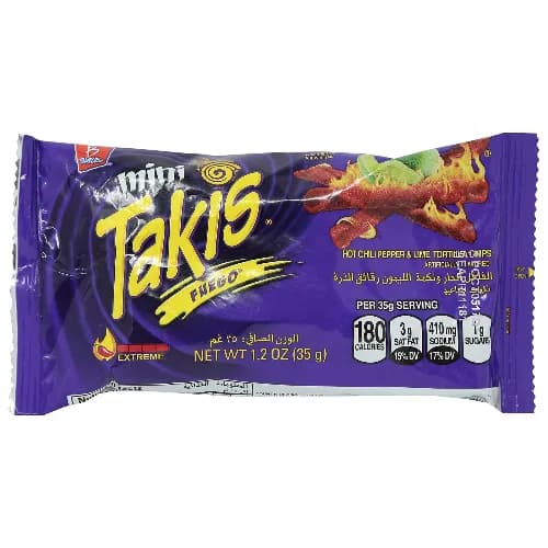 Takis Fuego Mini Extreme Hot Chili Pepper & Lime Tortilla Chips 35 gr