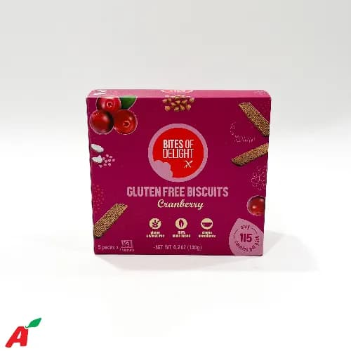 Bites Of Delight Gluten Free Cranberry Biscuits 120g