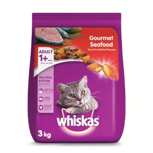 Whiskas Dry Cat Food Gourmet Seafood (1+ Years) 3 kg