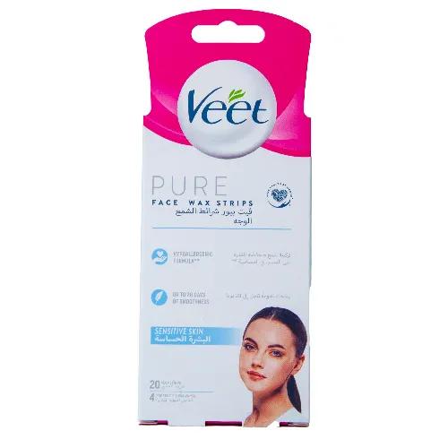 Veet Pure Face Wax Strips Sensitive Skin 20Pcs