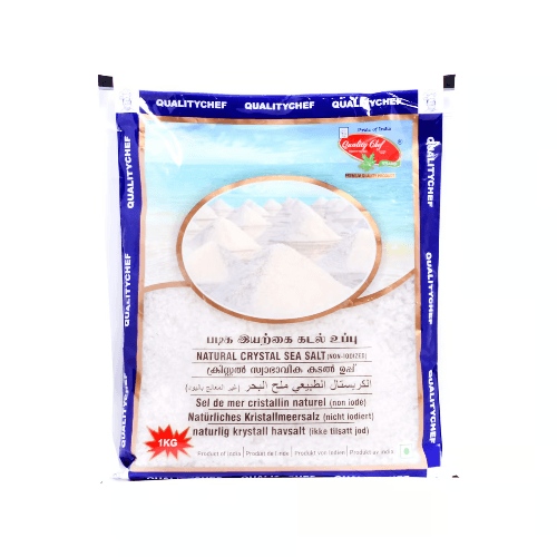 Quality Chef Natural Non Iodized Sea Salt Crystals 1 kg